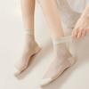Pończochy z jedwabiu morwowego dla dzieci, na wiosnę i lato, cienka siateczka, bezszwowe, antybakteryjne, dezodoryzujące, pochłaniające pot, skarpetki do połowy łydki Lolita
