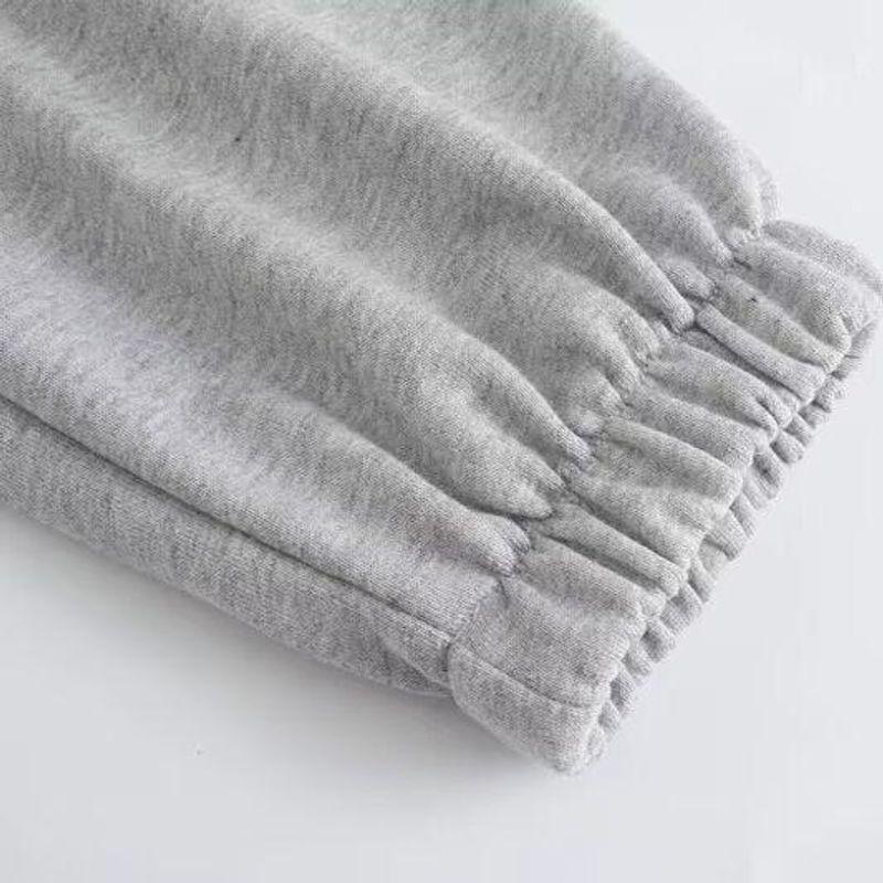 Kaslead New Arrival Women's Clothing Fashion Style Stylish Simple and Versatile Terry Knitting Elastic Waist Ankle-Tied Pants