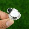 Pear Dendrite Opal Gemstone 925 Sterling Silver Stackable Flower Ring Jewelry