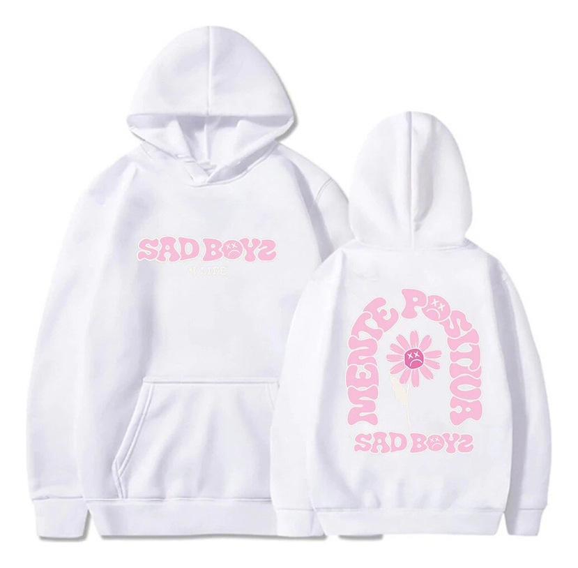 Fashionable Casual Hoodie Long Sleeves Small Floral Print Loose Winter Women's Warm Hoodie