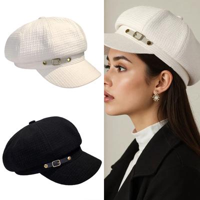 Modischer schwarzer Sonnenschutzhut Damen Achteckiger Hut Eleganter Schirmmützenhut für trendbewusste Erwachsene und Outdoor-Enthusiasten