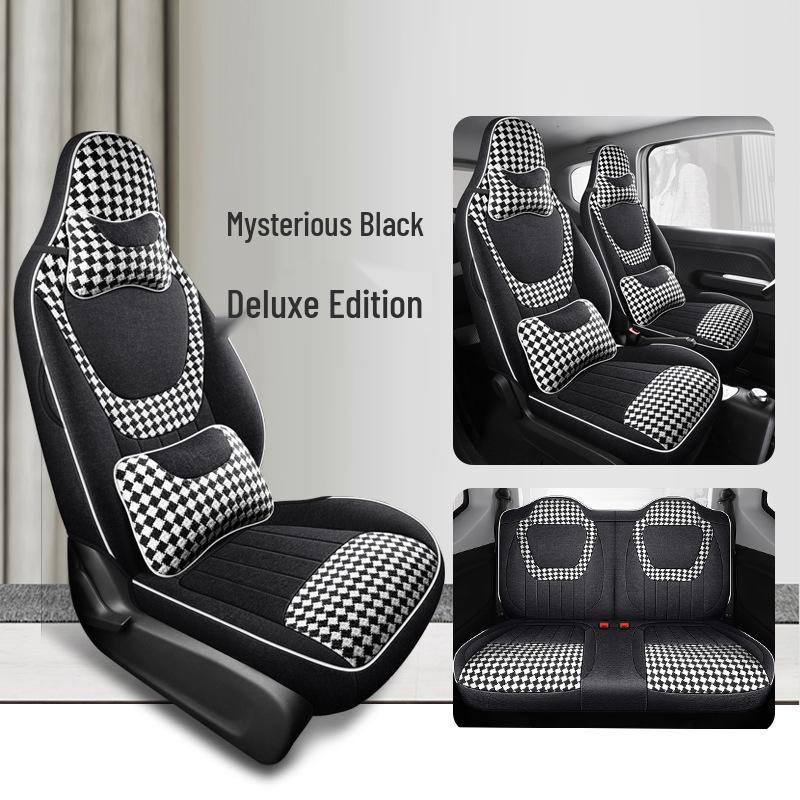 Wuling Hongguang Mini 3rd Gen Linen Car Seat Cushion - Universal Fit, All Seasons