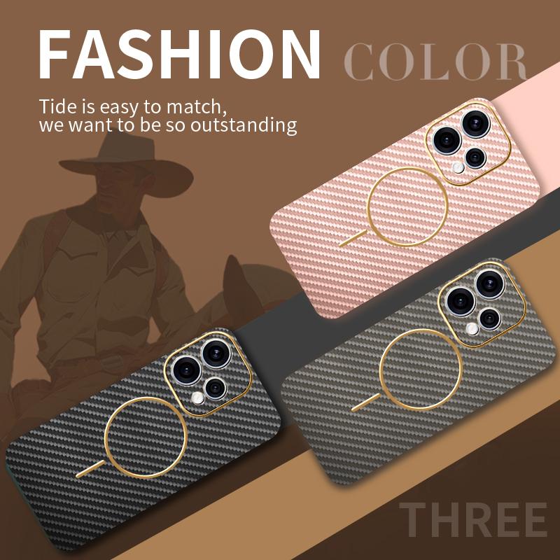 For OPPO Reno 15 15 Pro 15 ProMini Electroplated Carbon Fiber Magnetic Fingerprint-resistant Shockproof Phone Case