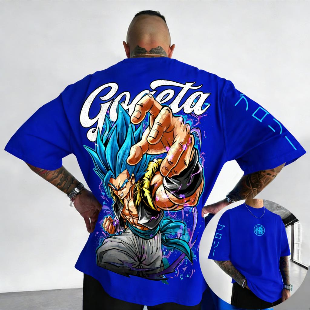 2026 Summer Dragon Ball Gogeta Blue Print Oversized Fitness Streetwear for Men Women Adults
