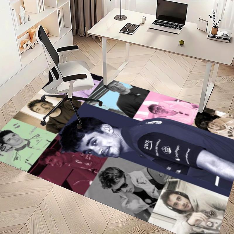 C-charles Leclerc F1 Racing Printed Absorbent Washable Carpet,Non-Slip Bathroom Mats,Kitchen Rugs,Living Room Entrance,Camping Picnic Rugs