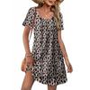 2026 Womens U-Neck Printed Midi Dress Casual Loose Fit Everyday Wear