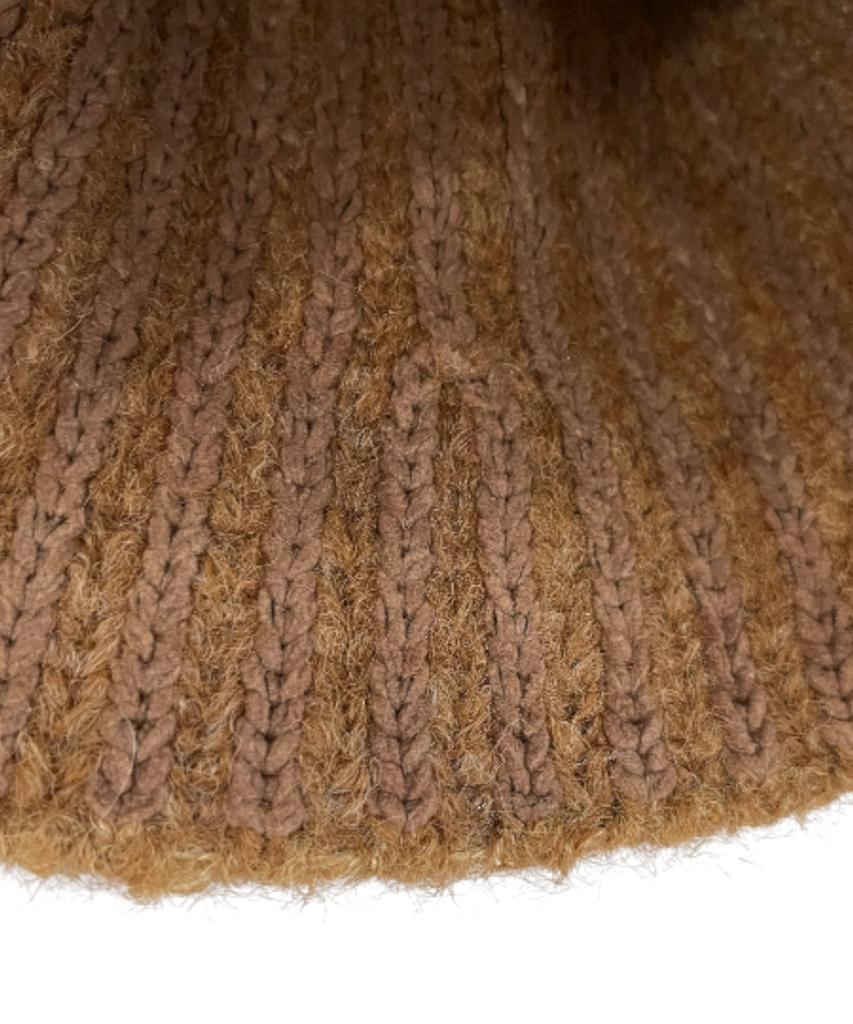 SK8ER ROCK Tone On Tone Cross Beanie ((Camel))