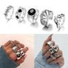 5 Pieces Punk Poker Billiards Rings for Women Funny Goth Hip Hop Retro Fashion Male Couple Birthday Festival Jewelry