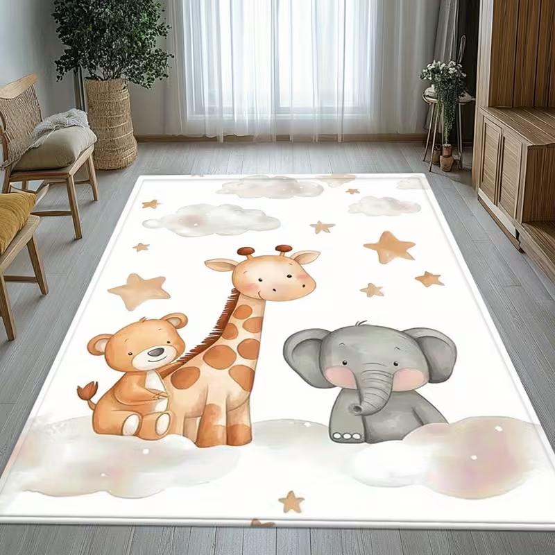 HD Adorable Animal Design High Definition Printed Carpet Living Room Bedroom Kids Room Soft Floor Mat Home Decor Rug Door Mat