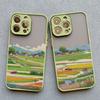 Retro Countryside Scenery Painting Phone Case For iPhone 15 14 13 12 11 Pro Max Mini 16 Pro Max Plus XR XS X SE2 7 8 Plus Covers