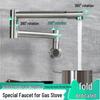 Robinet de cuisine pliable à monter au mur, avec fonctions rotative et télescopique