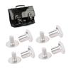 100 Sets Rivet and Screw Stainless Steel M2.5 Flat Round Head Rivet Fastener Set for Leather Crafts Clothing Decoration