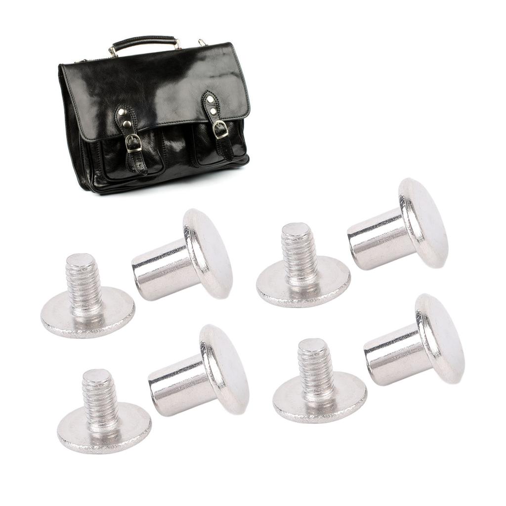 100 Sets Rivet and Screw Stainless Steel M2.5 Flat Round Head Rivet Fastener Set for Leather Crafts Clothing Decoration