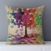 Colorful Plants Life Trees Printed Cushion For Couch Seat Back Cushions Home Decorative Pillows 45X45Cm