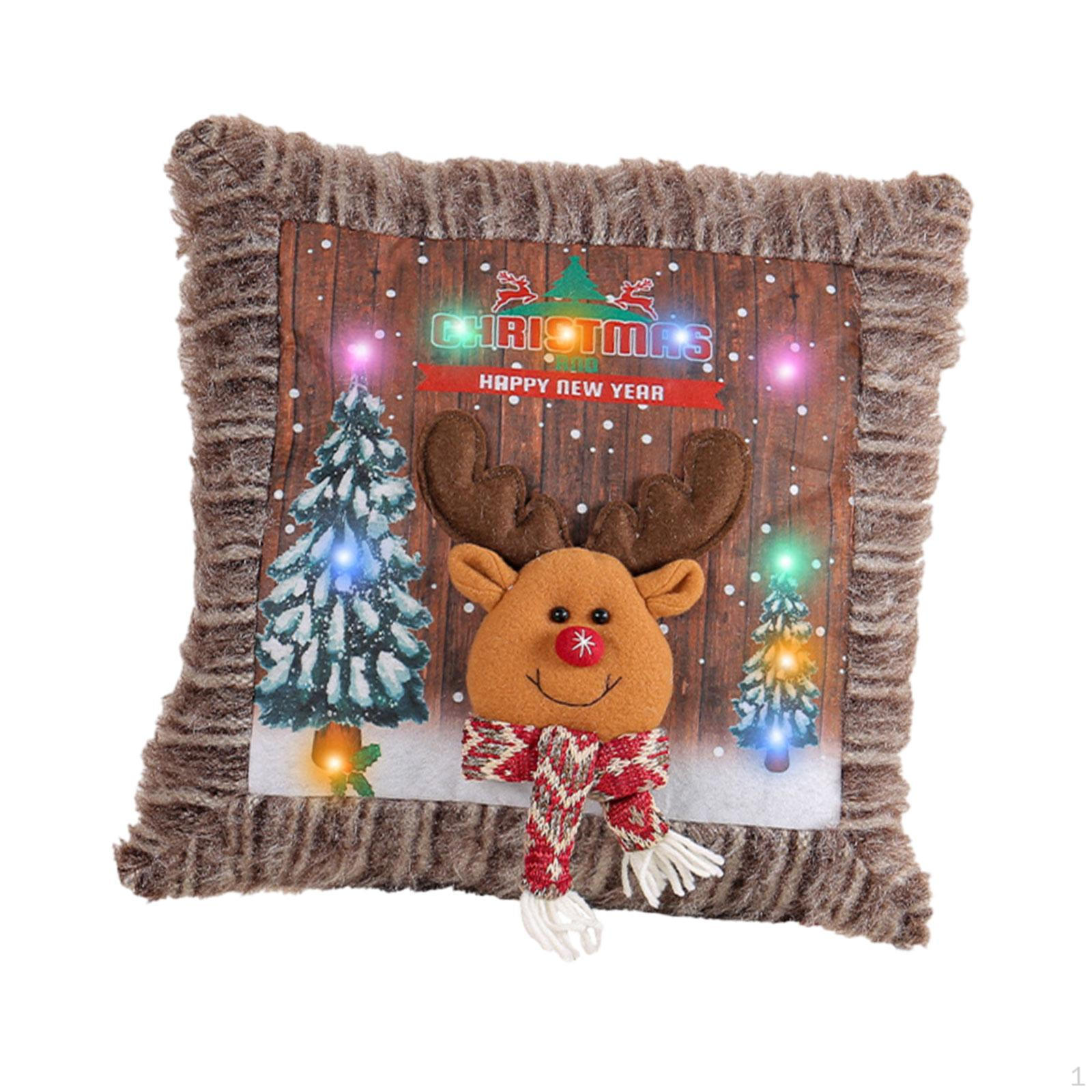 Рождественская наволочка Светящийся Плюш 16x16 Дюймов Креативная для Дивана Reindeer 1660₽