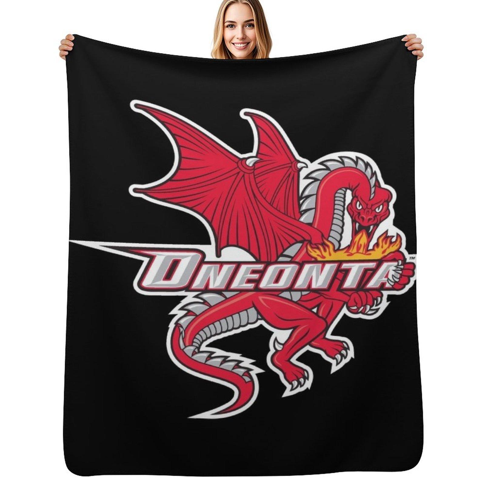 SUNY Oneonta Красные Драконы Плед Пушистый Плюшевый Плед для Дивана Кресла Size: 75*100cm, Weight: 230 GSM