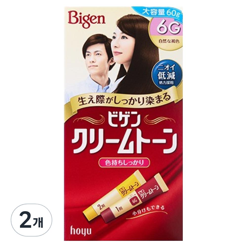 Bigen Cream Tone Hair Dye 6G Natural Brown 2 pcs
