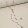 Adjustable Chain Necklace with Simple Faux Pearl Pendant Female Long Sweater Fashion Jewelry Gift Ornament