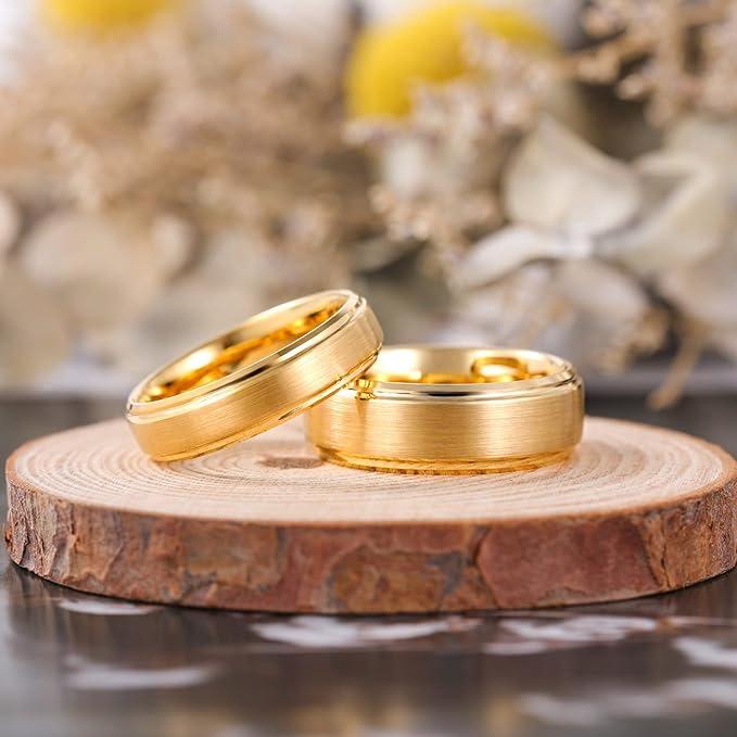 Matte Brushed Wedding Rings for Men, 6/8mm Wide - Hot-Selling Styles