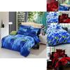 Luxurious 4pcs Printed 3d Bedding Set Queen Size With Elegant Quilt Cover And Soft Pillowcases