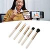 6 in 1 Makeup Brush Set Portable Synthetic Cosmetic Brushes Set for   Blending Powder Eye Shadow with Mirror