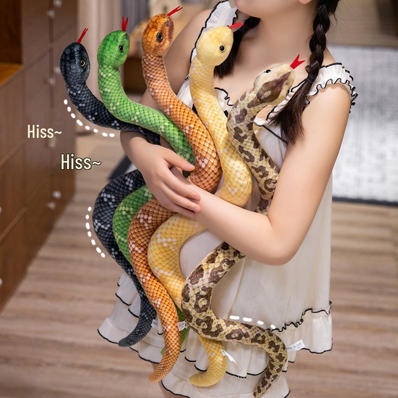 

Cartoon Plush Python Snake Toy - Funny Coiled Animal Doll Simulation 50 cm, 0.05 kg