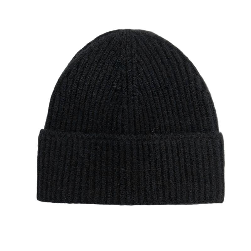 New Solid-color Chunky-knit Beanie versatile Cold-weather Hat Cross-border E-commerce Keeping Women Warm Winter;