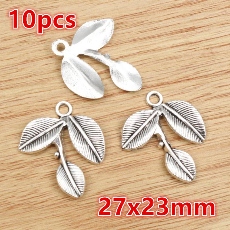 10-40pcs Alloy Metal Leaf Charms Pendant Crafts for Earrings Necklace Bracelet DIY Jewelry Making Accessories Findings