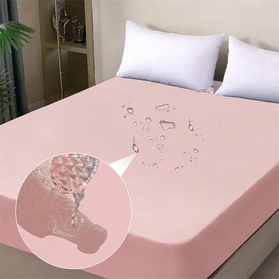 100% waterdichte katoenen matrasbeschermerhoes met elastische band sprei Comfortabel uitgerust Effen eenpersoons-tweepersoonslakenset op volledige grootte