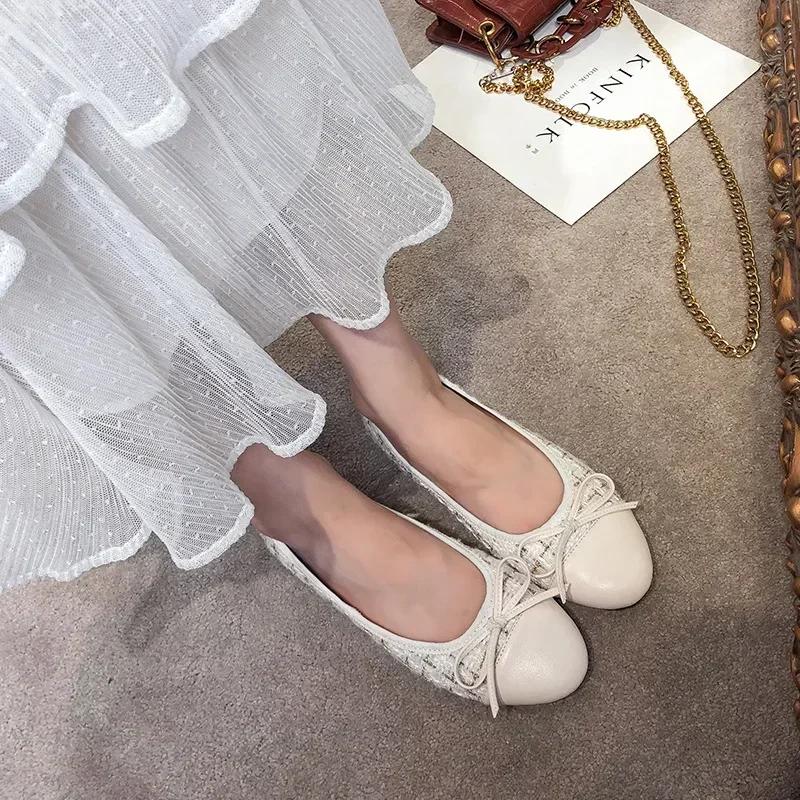 Fashion Women Shoes Slip on Flat Loafers for Bow Ballet Flats Women Moccasins Casual Zapatos Mujer Flat Shoes Women Walking Shoes2024