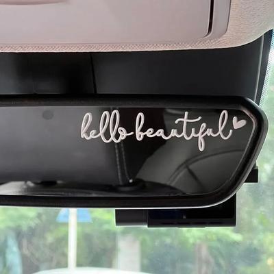 Artistic Hello Beautiful Word Autocolant pentru oglindă retrovizoare pentru mașină Accesorii pentru mașină Ornamentări Auto turnare interioară decorativă
