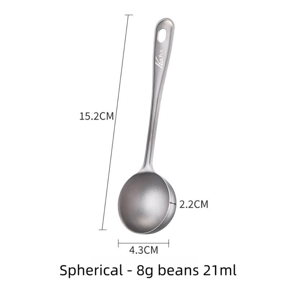 Pure Titanium Measuring Spoon : Coffee Beans/Powder, Milk/Fruit Powder – Baking, Milk Tea Shop Use, Scoop for Baristas, Bakers, Home Cooks KFS-006
