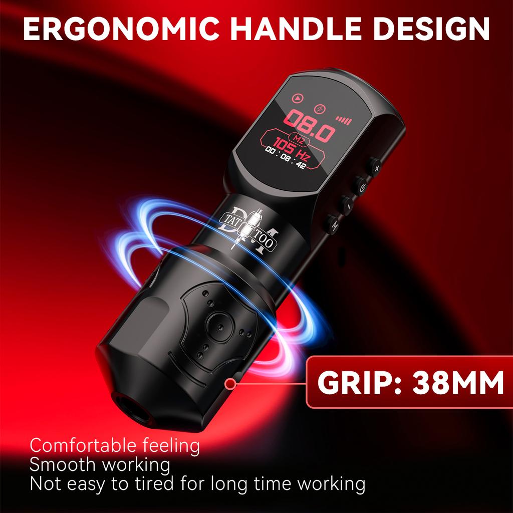 DM Red-Dragon Wireless Tattoo Machine Powerful Customized Motor Wireless Tattoo Power Supply Tattoo Gun For Permanent Makeup