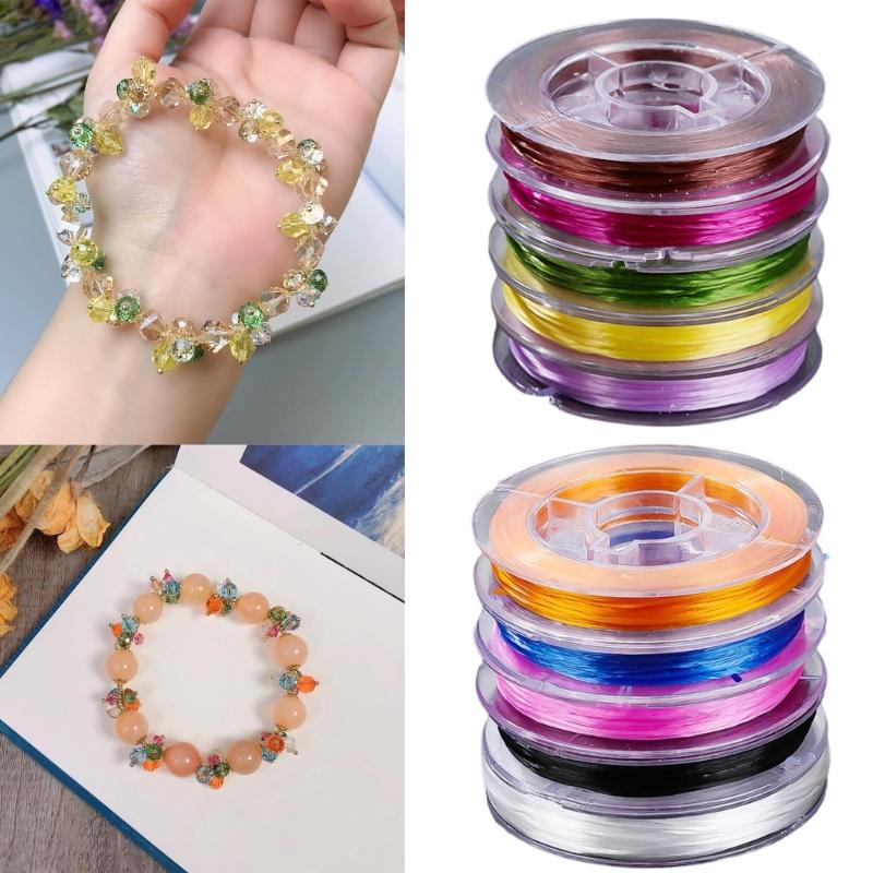 Colorful Stretchy Beading Thread 10 Rolls Flexible Crystals Elastic String for Handmade Jewelry Craft and Projects