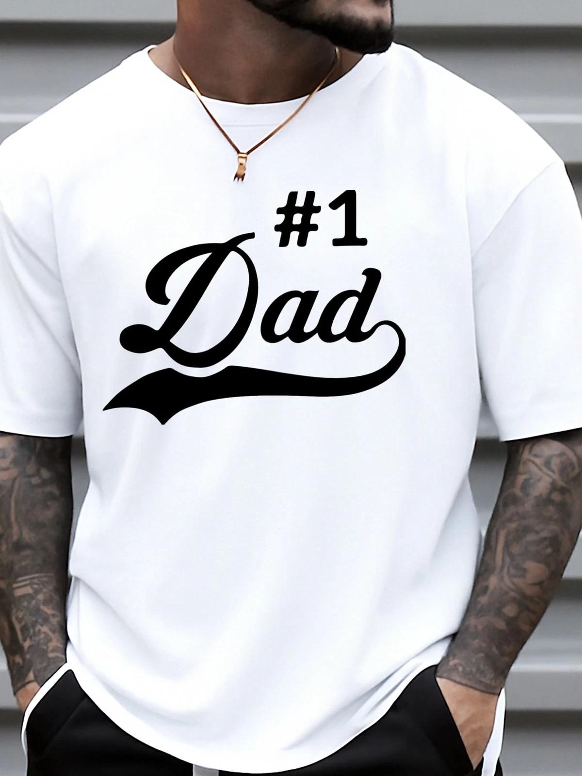 #1 Dad Graphic T-Shirt Best Dad Ever Father’s Day Gift Funny Dad Tee XL