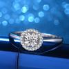 Couple Ring Round Diamond Flower Ring Simple Fashion Ring Female