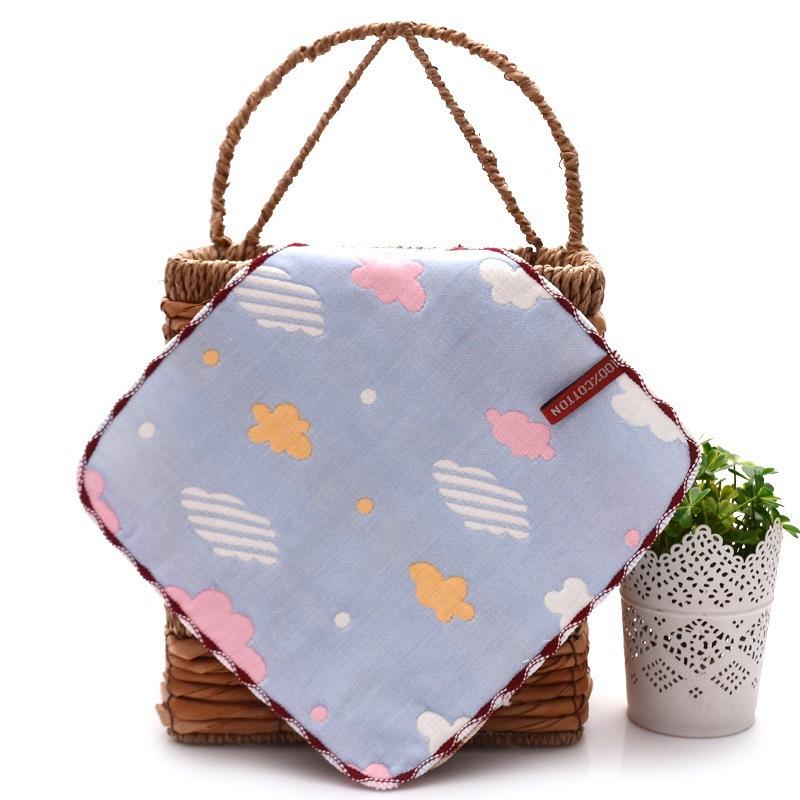 6 Layer Gauze Baby Washcloth 25x25cm Soft Absorbent Jacquard Infant Burp Cloth Thickened Face Towel For Autumn Winter