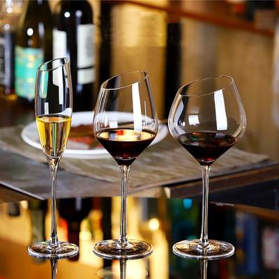 European Style Crystal Wine Glass with Walnut Accent