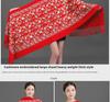 Chinesischer roter bestickter Schal/Umhang mit Kaschmir-Haptik für Damen – Herbst-/Winter-Cheongsam, Sommeroberbekleidung, Mehrzweck-Stil.