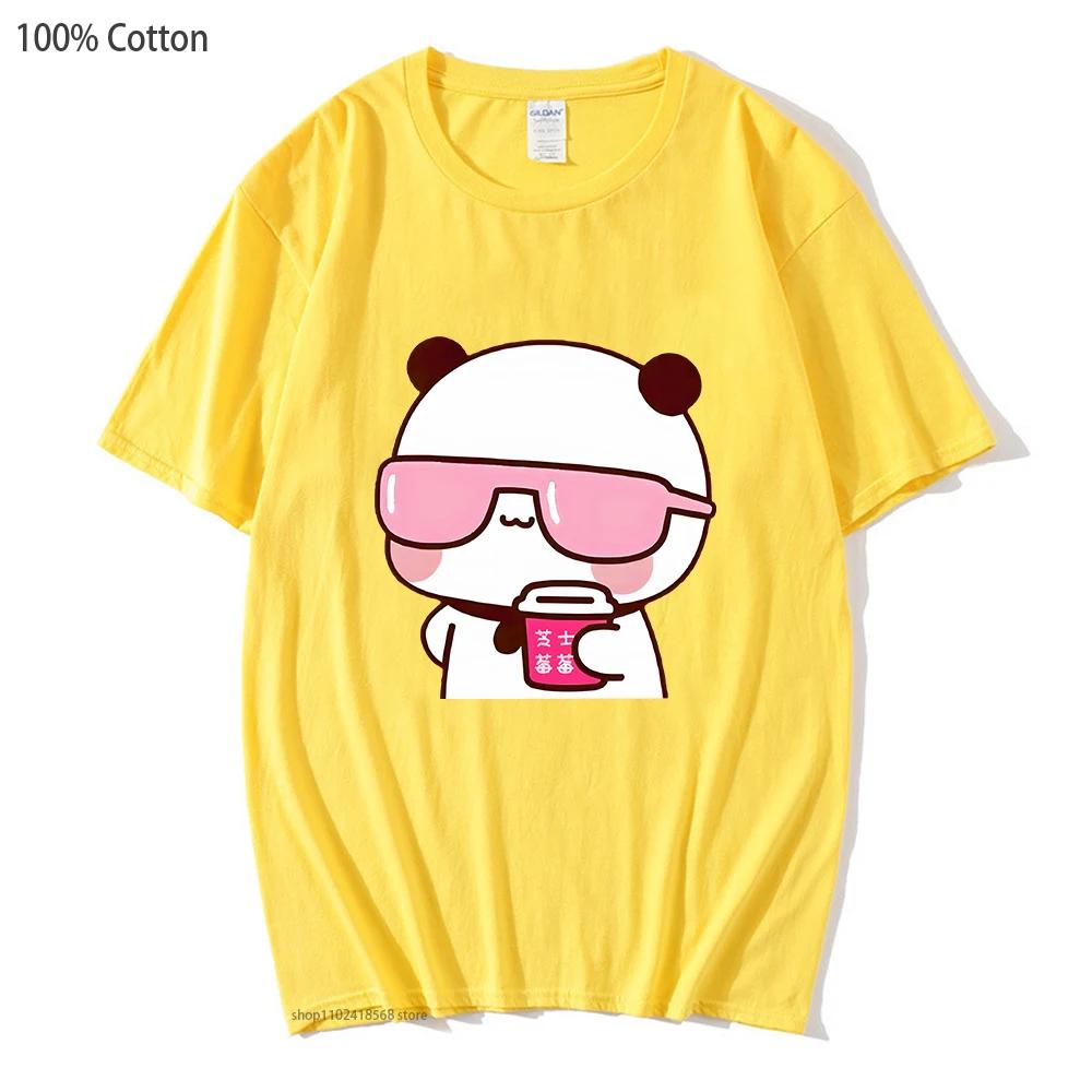 Couple Shirt Bubu Is Watching Movie With Dudu Tshirts Cartoon Cute Graphic Tshirt Unisex Kawaii Y2k Top 100 Cotton Unisex Clothes