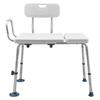 Tub Transfer Bench for Bathtub, 180 Kg Capacity Heavy Duty Shower Chair with Arm, Backrest and Curtain Slot, Height Adjustable Shower Bench Bath Seat