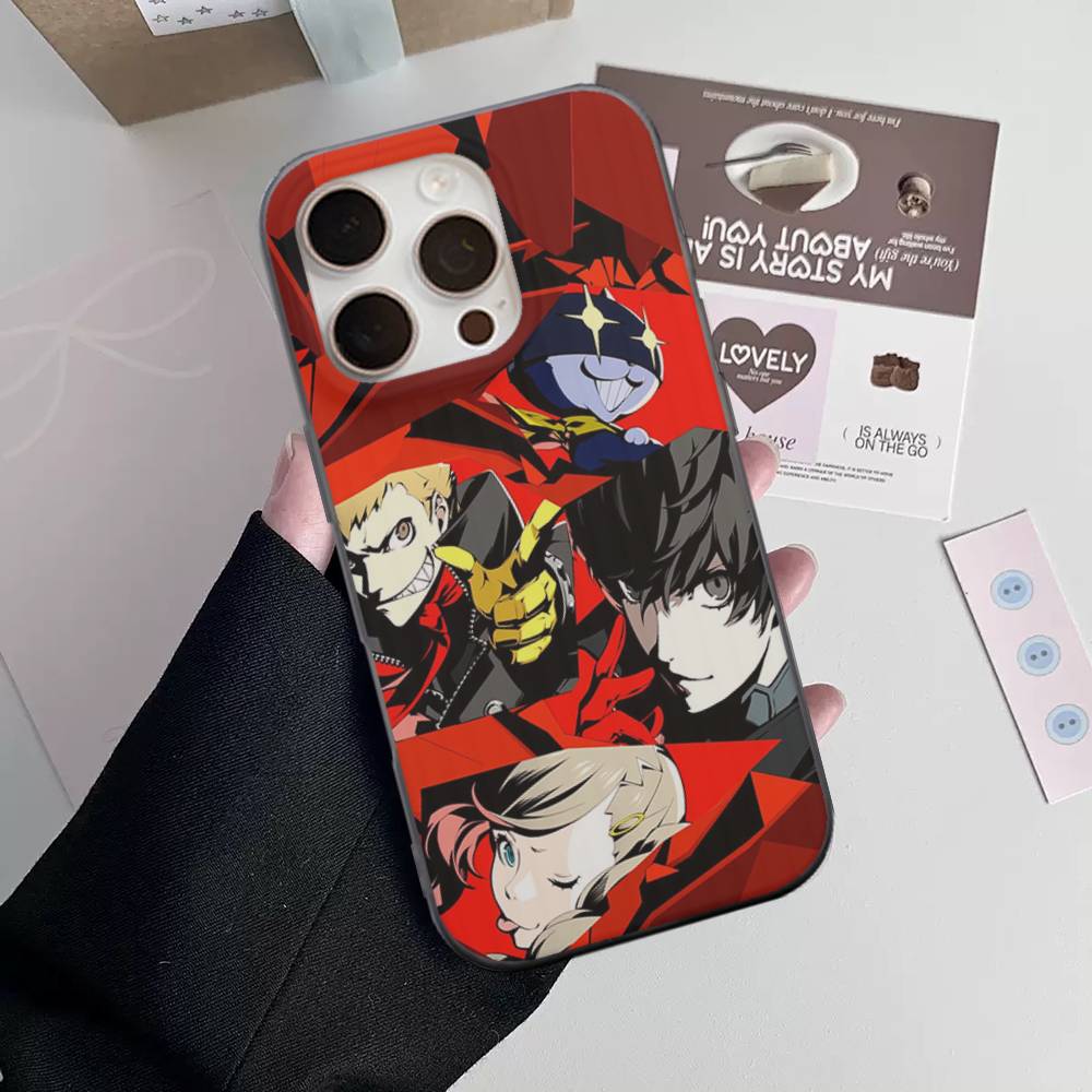 

Чехол для телефона Persona 5 с гофрированной полоской для iPhone 17 16 15 14 13 12 11 Pro Max Plus Pro, противоударный чехол iPhone 12pro max
