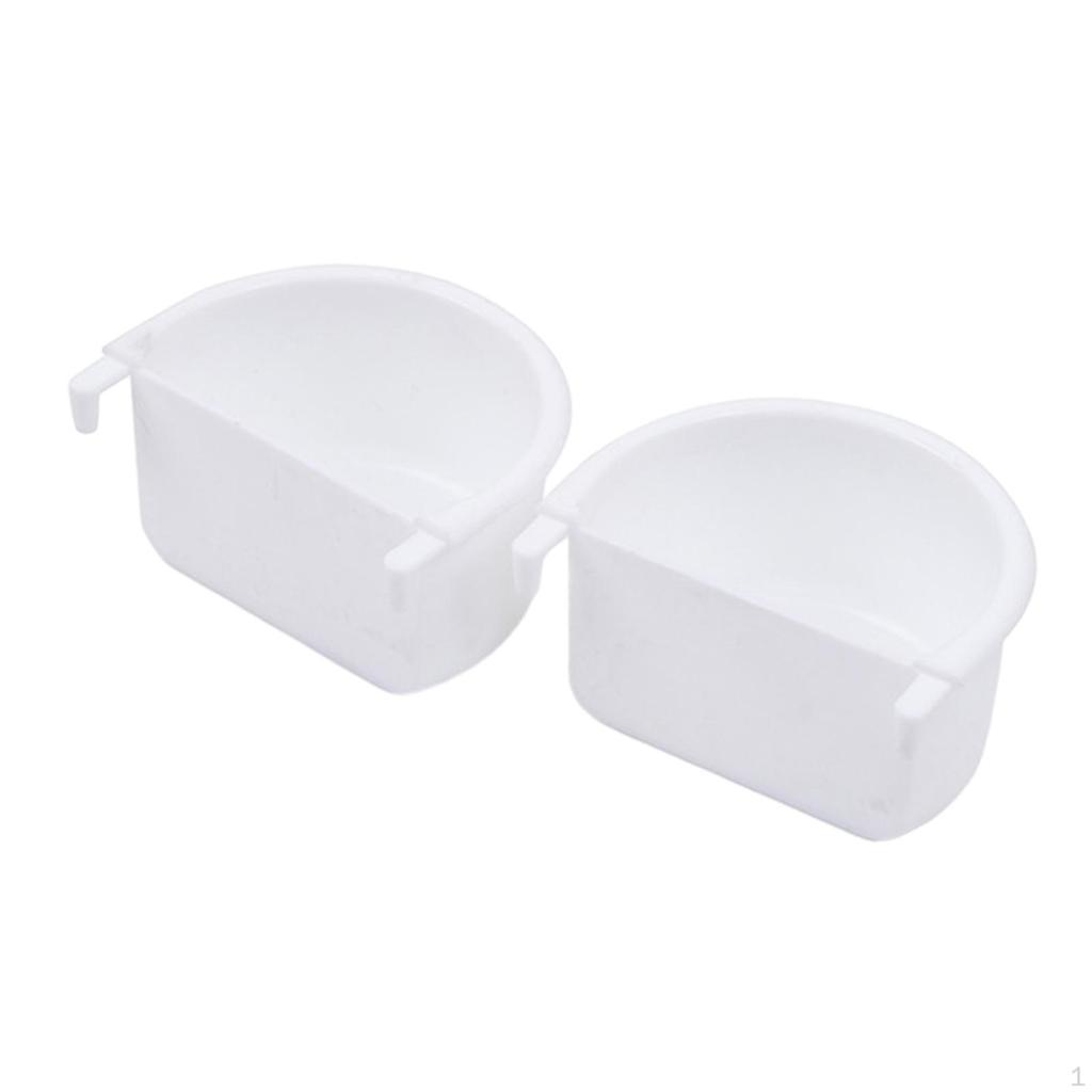 2 Pieces Bird Feeding Dish Cage Accessories, Easy To Install, Hanging Bowl Parrot