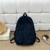 Schoolbag Korean Version Solid Color Simple Backpack Large Capacity Lightweight Student Schoolbag Computer Bag Leisure Travel Commuter Small Backpack