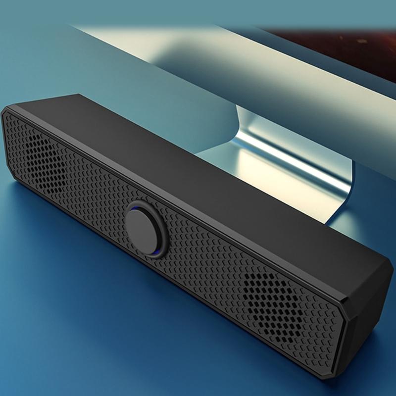 Mini Sound Bar USB Powered Sound Bar Speaker for Computer Desktop Laptops PC, Black