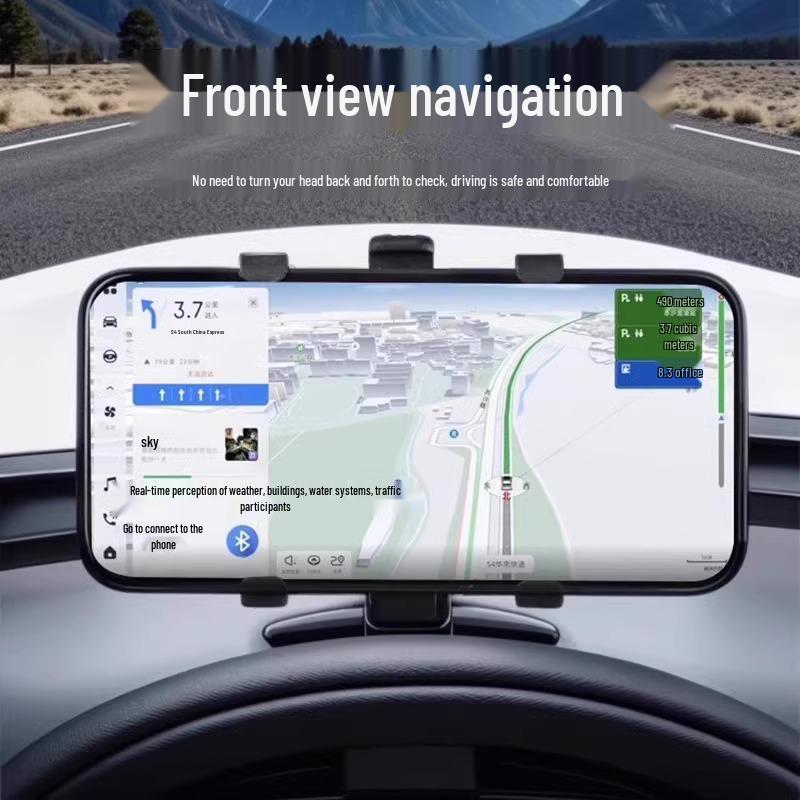 Universal Car Phone Mount for Dashboard, Console, Rearview Mirror - Multi-functional Navigation Holder