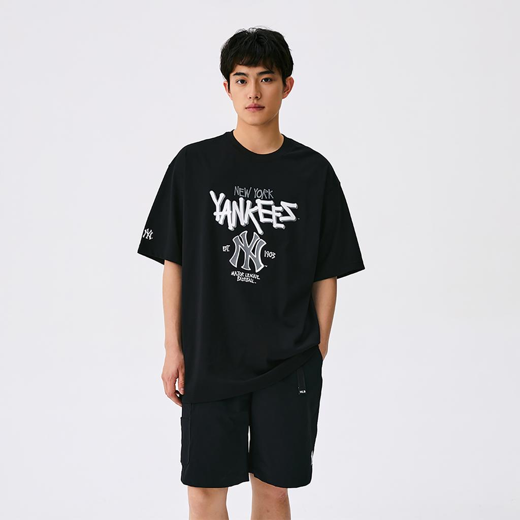 New MLB New York Yankees Basic Collection SS25 T Shirt Unisex Black 3ATSB0553-50BKS