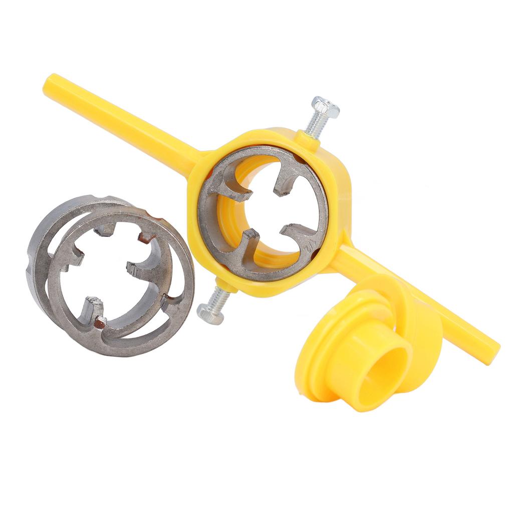 Pipe Threader Plumbing Tool ABS and Alloy Steel PVC Thread Maker Tool with 1/2in 3/4in 1in NPT Dies