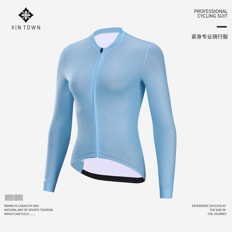 Mens Womens Cycling Jersey Long Sleeve Quick Dry Breathable Bike Shirt Road