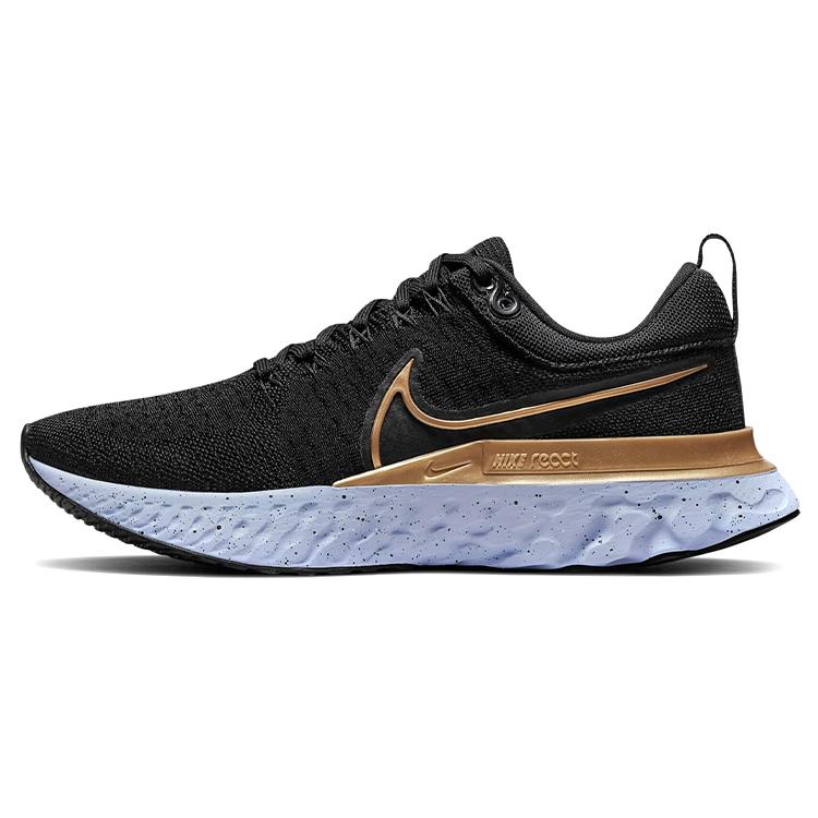 

Nike React Infinity Run Flyknit 2 Black Metallic Gold Women s 36